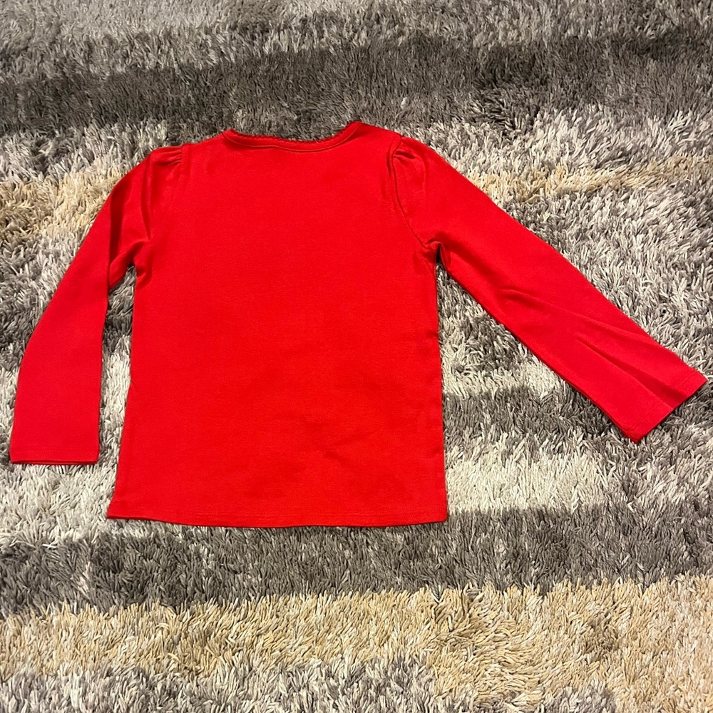 Girls Gymboree Appliqué Candy Cane Bow Long-Sleeve Christmas Shirt - 6 - Red - Picture 5 of 7